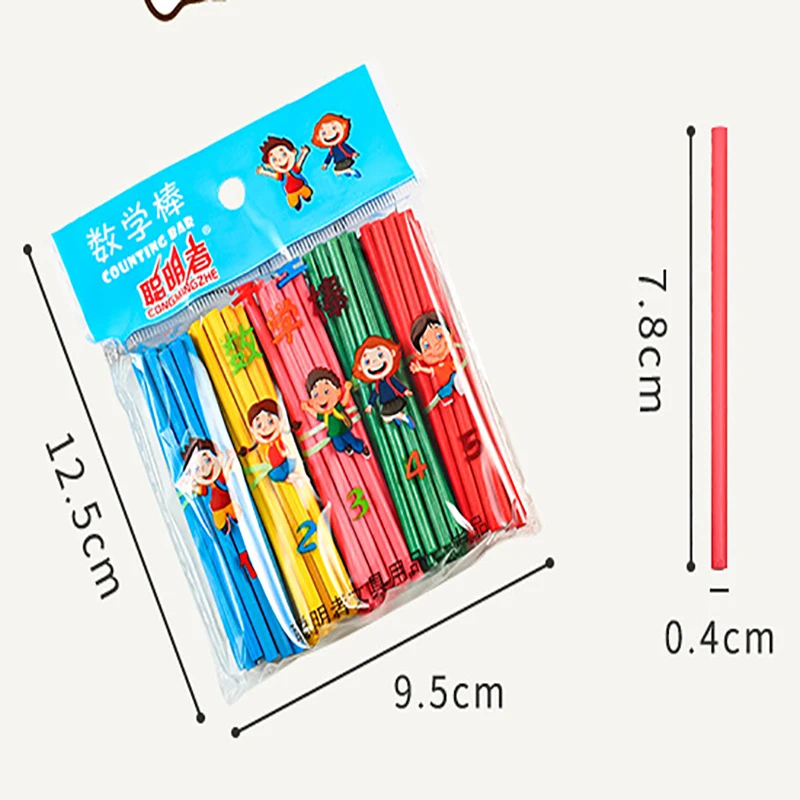 Wooden Math Teaching Toys 100Pcs/set Children Arithmetic Wooden Math Stick Teaching Aid Mathematics Calculation Enlightenment Knowledge Educational Toys
