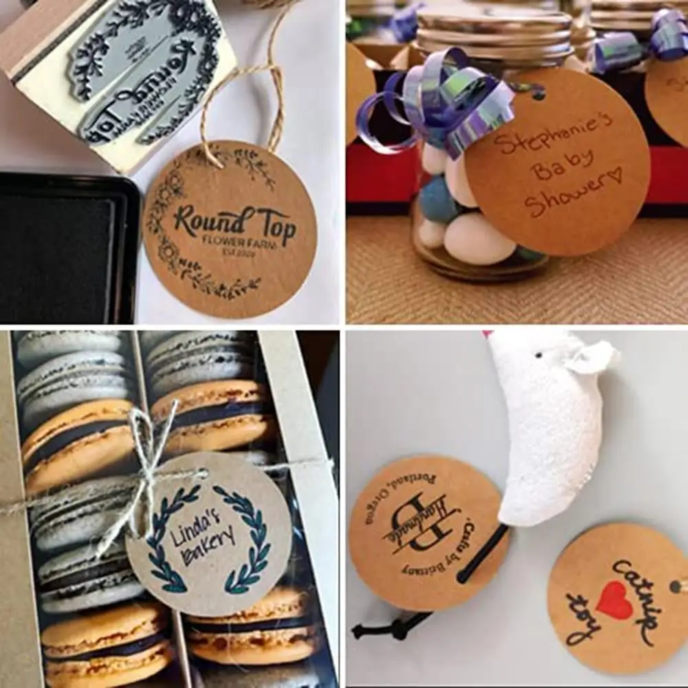 Round Kraft Paper Tags Blank DIY 6cm Price Label Cards 100pcs