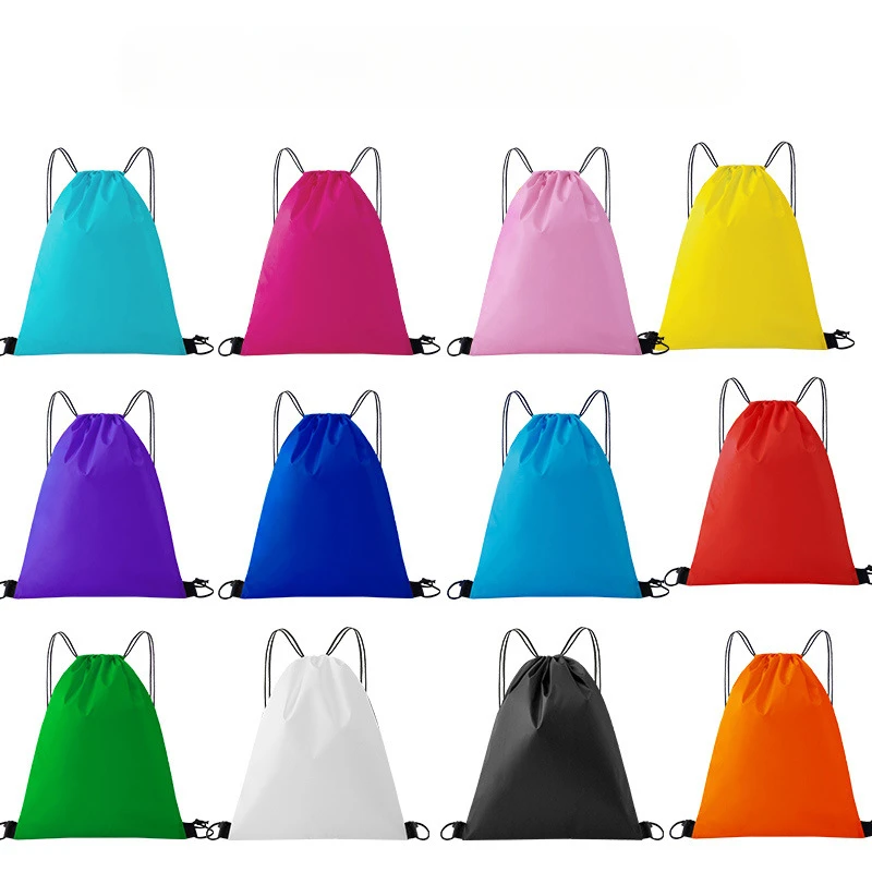 Waterproof Drawstring Storage Bags Polyester Portable Foldable Reusable Backpack Travel Sundries Organizer Pocket