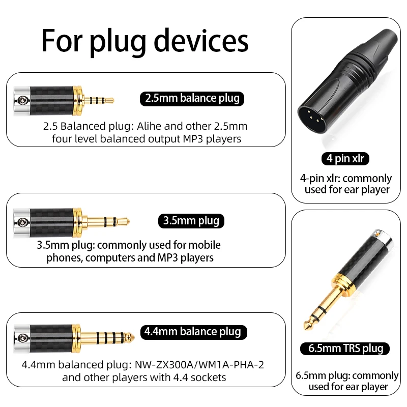 ATAUDIO HD700 Headphone XLR Balanced to Dual mm Jack