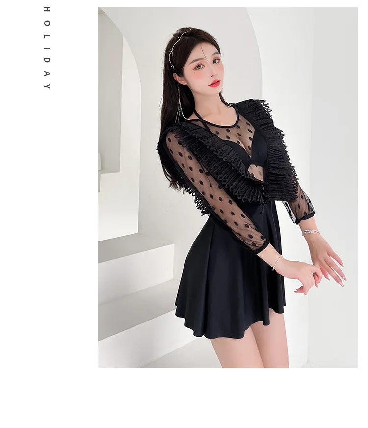 Wisuwear einteiliger Badeanzug Mode tiefen V-Ausschnitt heißen Frühling Badeanzug Cupshe Dot Plissee Saum Rock neuen Stil