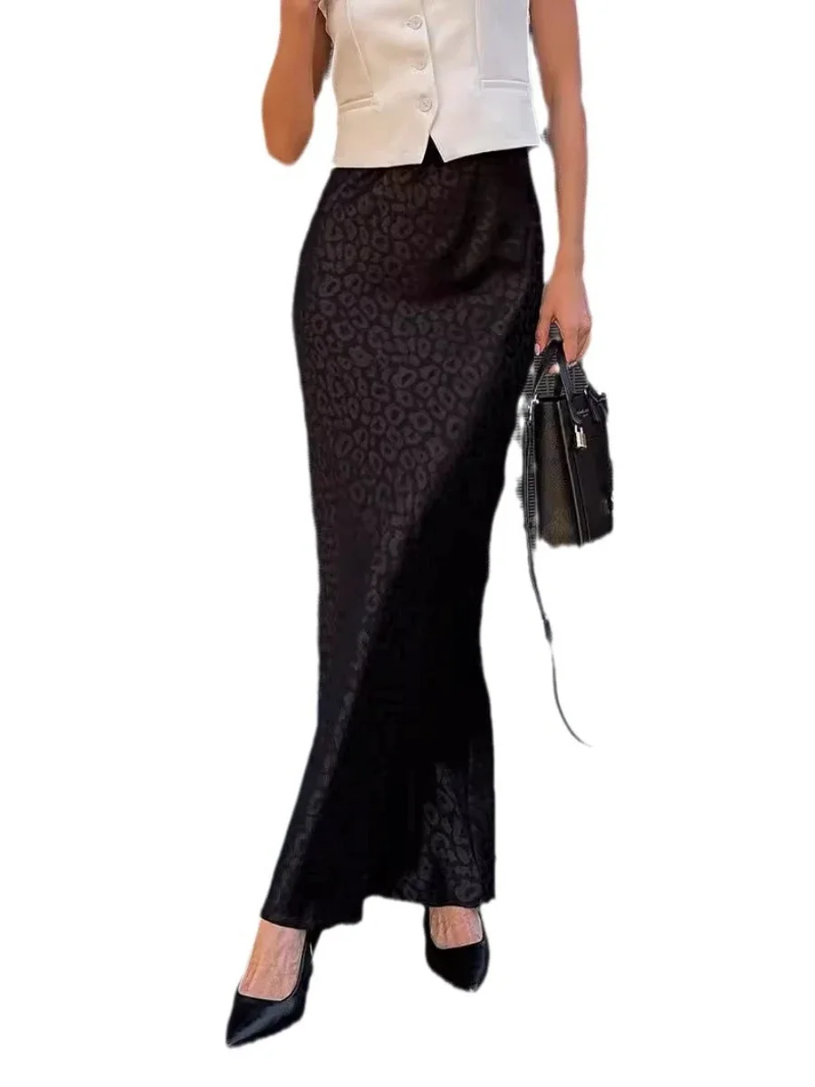 Bornladies Fashion Slim Print Skirts For Women Elegant High Waist Ankle Length Skirt Chic Casual Classic Skirt Female Clothing