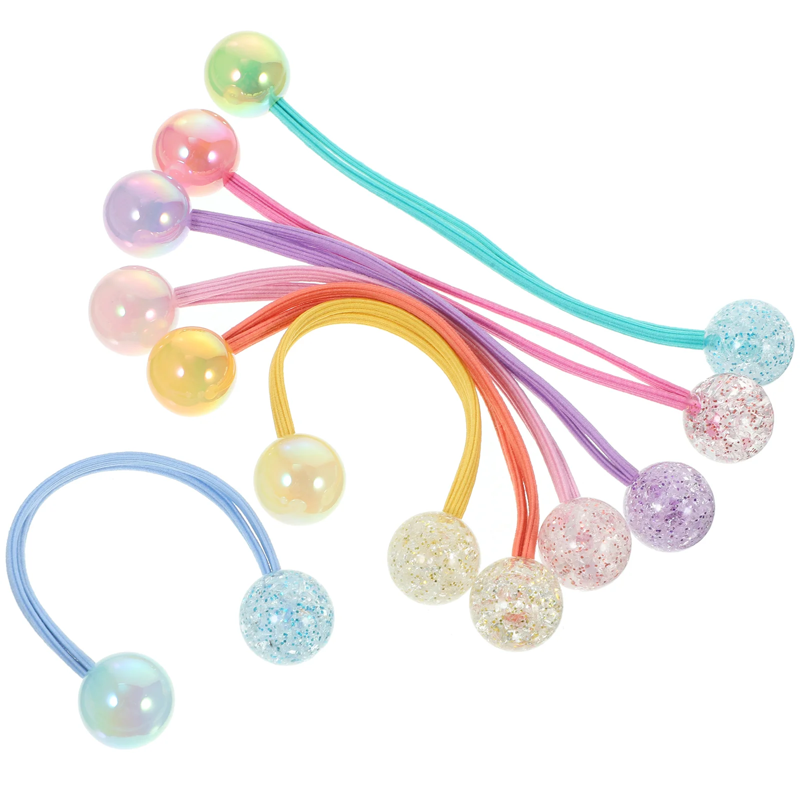 

Decorative Hair Ties Double Balls Hair Ties Elastic Ponytail Holder Little Girl Hair Ties
