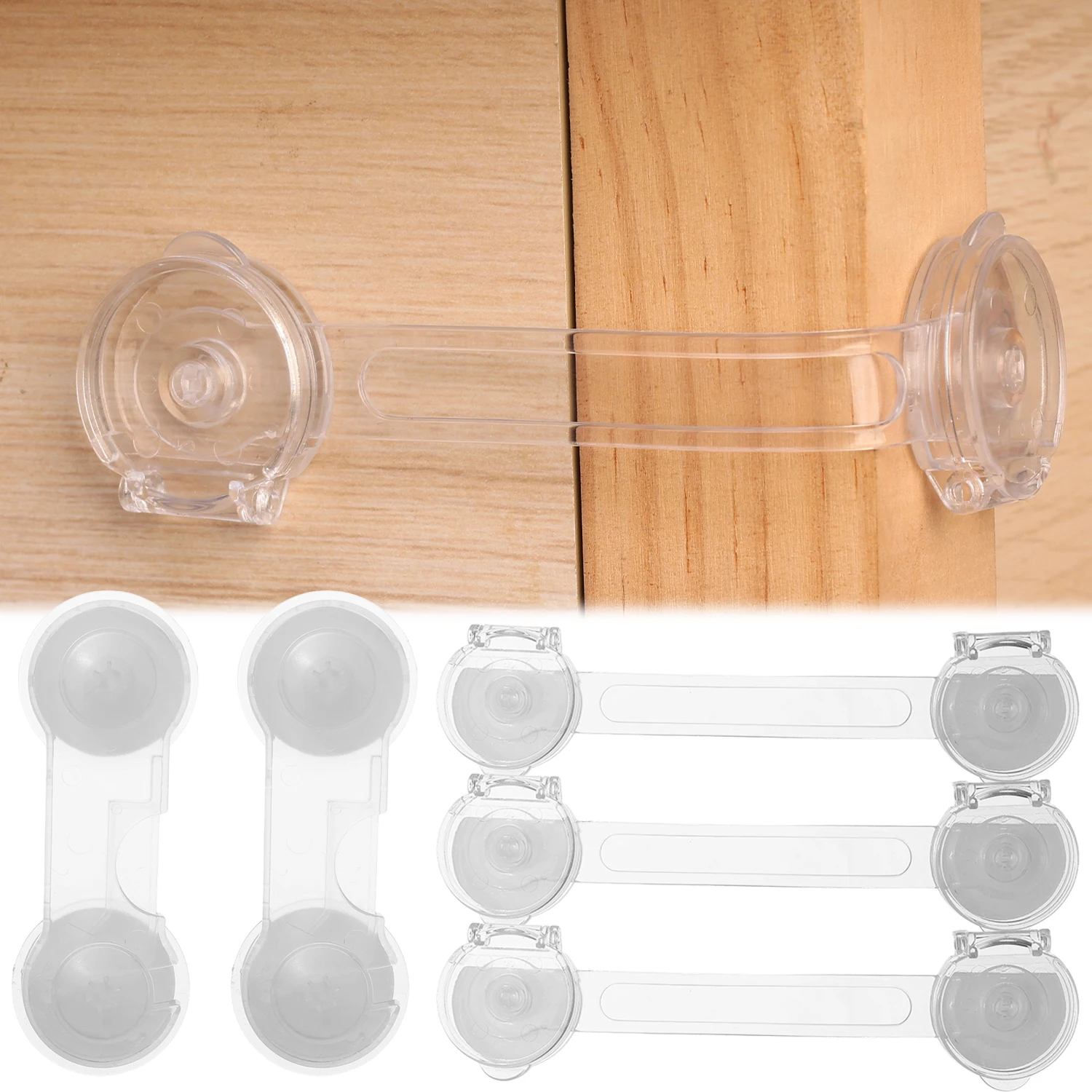 Anti-pinch Baby Safety Lock for Cabinet Fridge Drawer Door Closure Child Security Protector Clear Anti-opening Locks 1-8Pcs