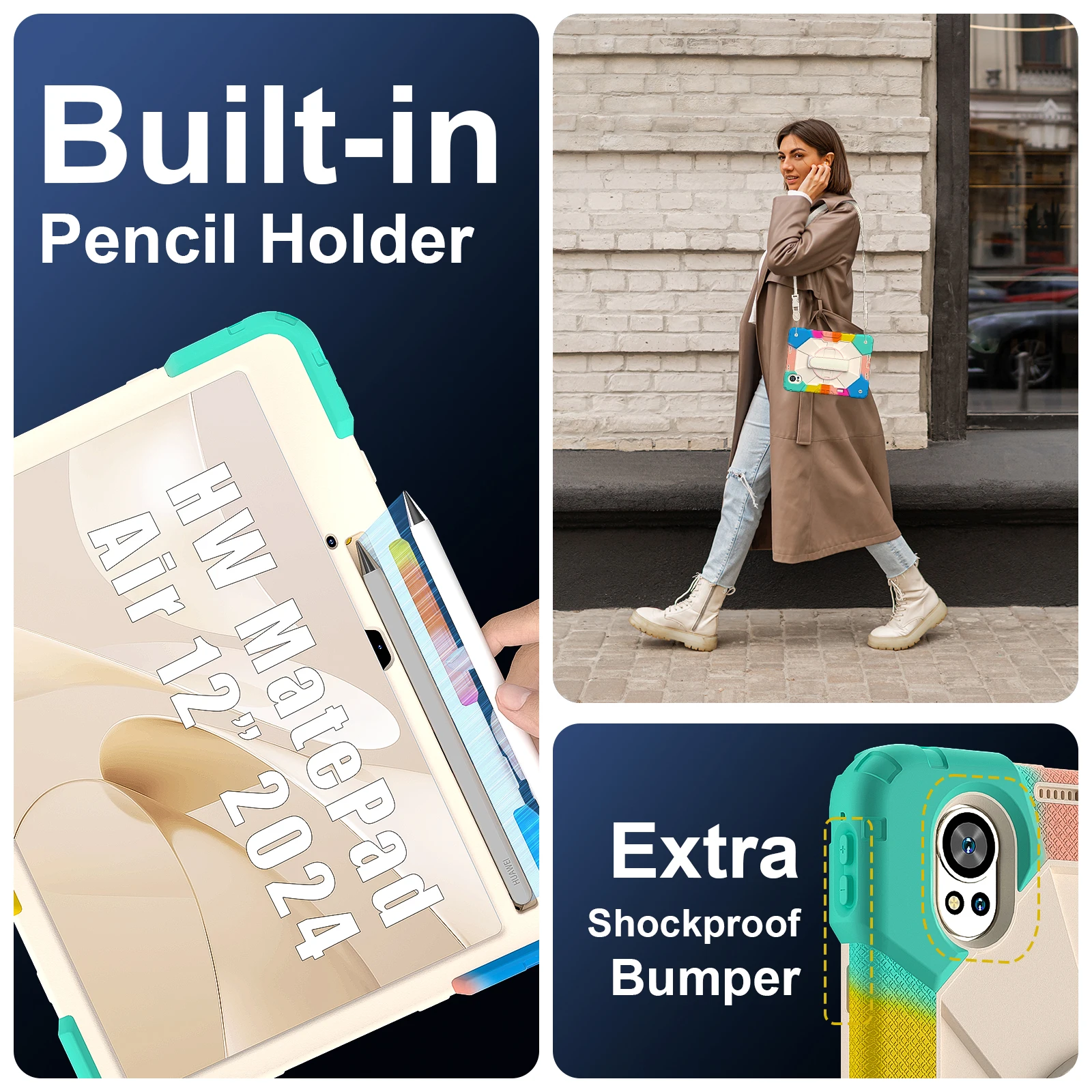 Rugged Tablet Case For Huawei Matepad 12x With Rotating Kickstand_voghion.com