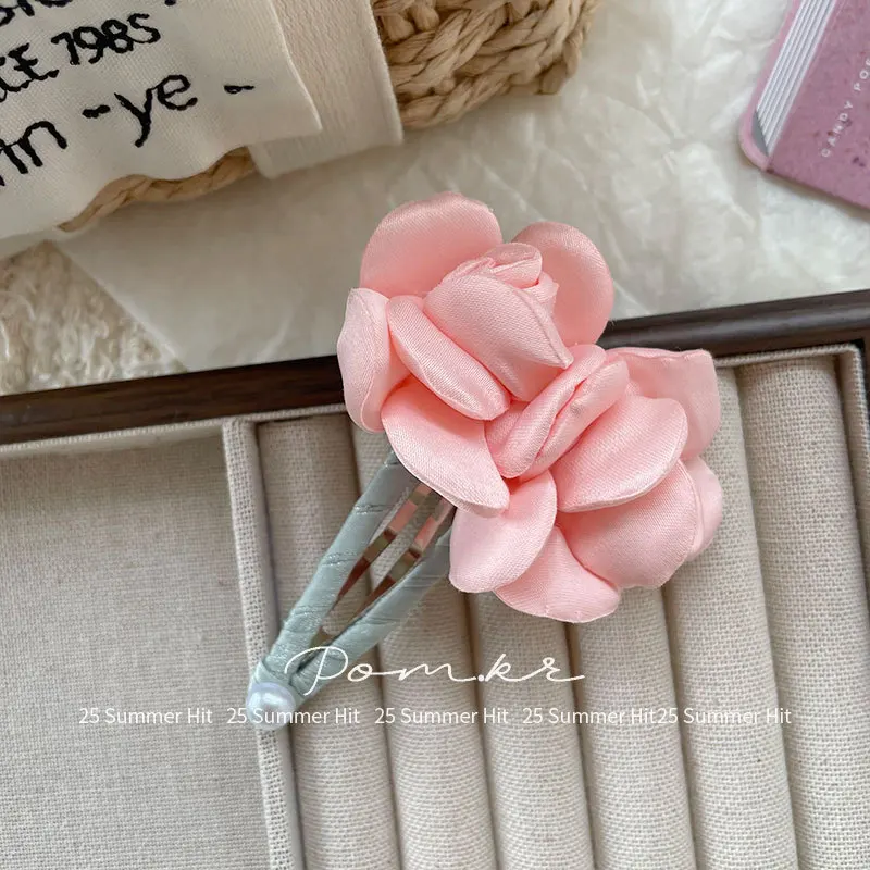 1 Pc 한국어 패션 달콤한 수제 꽃 머리핀 어린이를위한 소녀 우아한 공주 꽃 바레트 여학생 헤어 액세서리