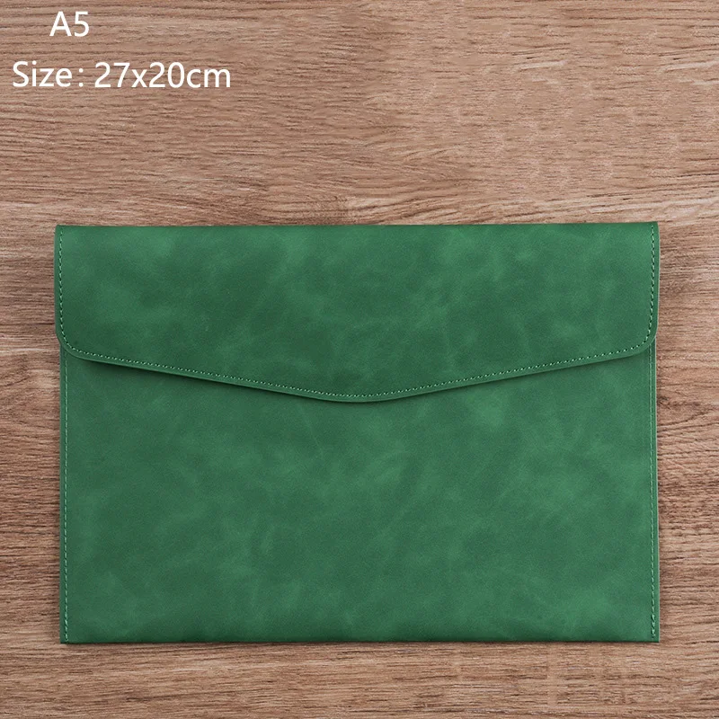Vintage Leather Document Storage Briefcase - Simple, Waterproof, and Spacious Business Bag