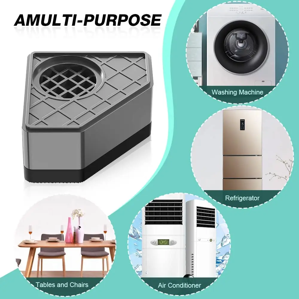 Anti Vibration Pads 4Pcs Anti Vibration Pads for Washing Machine Silent Skid Raiser Mat Universal Washing Machine Refrigerator Support Dampers Stand Washing Machine Pads Rubber Pads