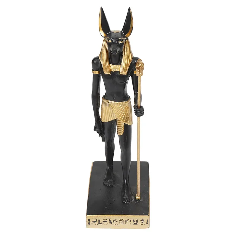 Leisurealeaneag 2 set Mythologische Egyptische Anubis Standbeeld Beeldje Hars Home Decor Gouden Hond