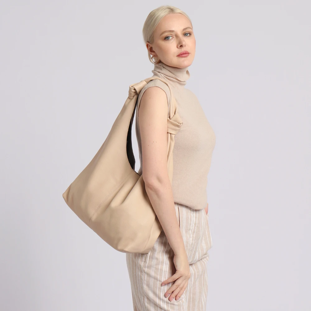 COS Versatile Leather Shopper in Natural