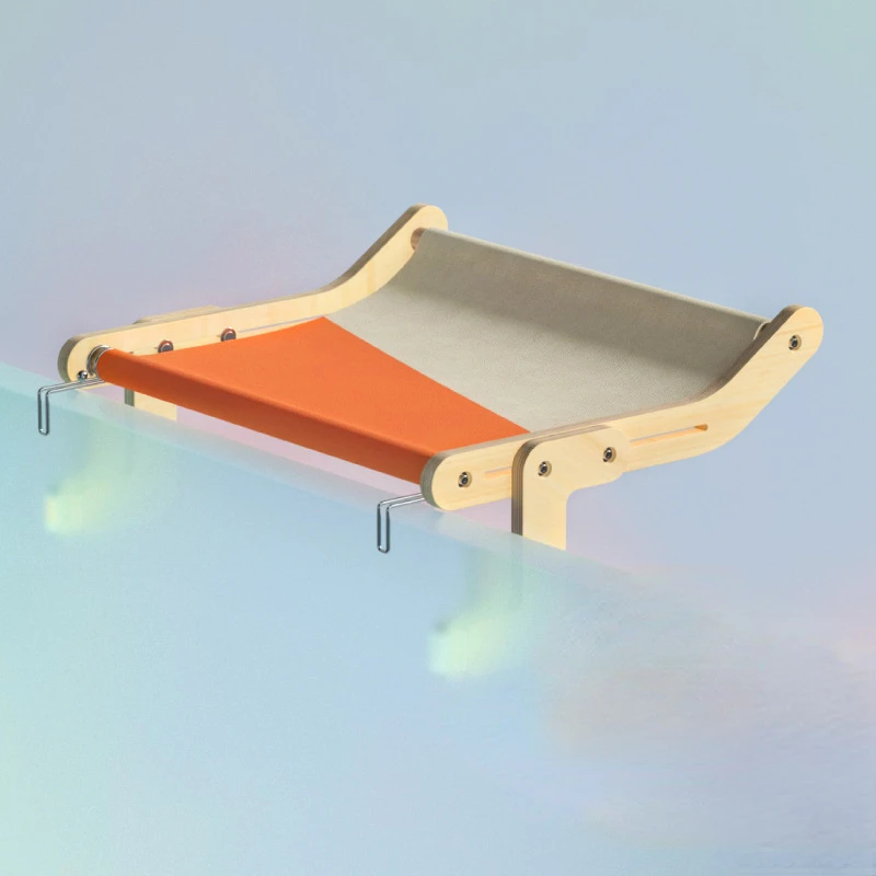 Percha resistente para ventana de gato, cama colgante de madera, lona de algodón, fácil de lavar, hamaca de madera contrachapada multicapa, superventas