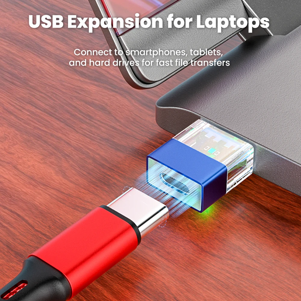 USB 3.0 to Type C OTG 어댑터, LED 표시등 포함 고속 충전, USB A형 to USB C형 변환 컨버터, 맥북 노트북, 삼성용