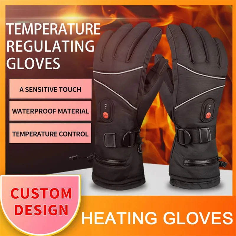 

Electric Heating Gloves Motorcycle Skiing Touchscreen 3 Gears Heated Glove Winter Waterproof Windproof Hand Warmer For Men Women