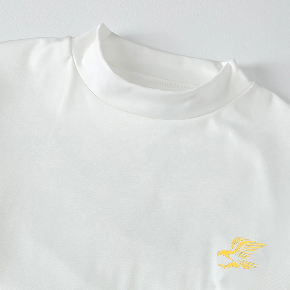2/3-teiliges Herren-T-Shirt für Herbst/Winter, einfarbig, warm, für Teenager, große Größe, bequem, sportlich, halbhoher Ausschnitt – Detail 24