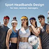 2pcs Sports Sweatbands Headband Moisture Wicking Hairband Athletic Towel Headbands Cotton Head Sweat Bands for Running Cycling 2