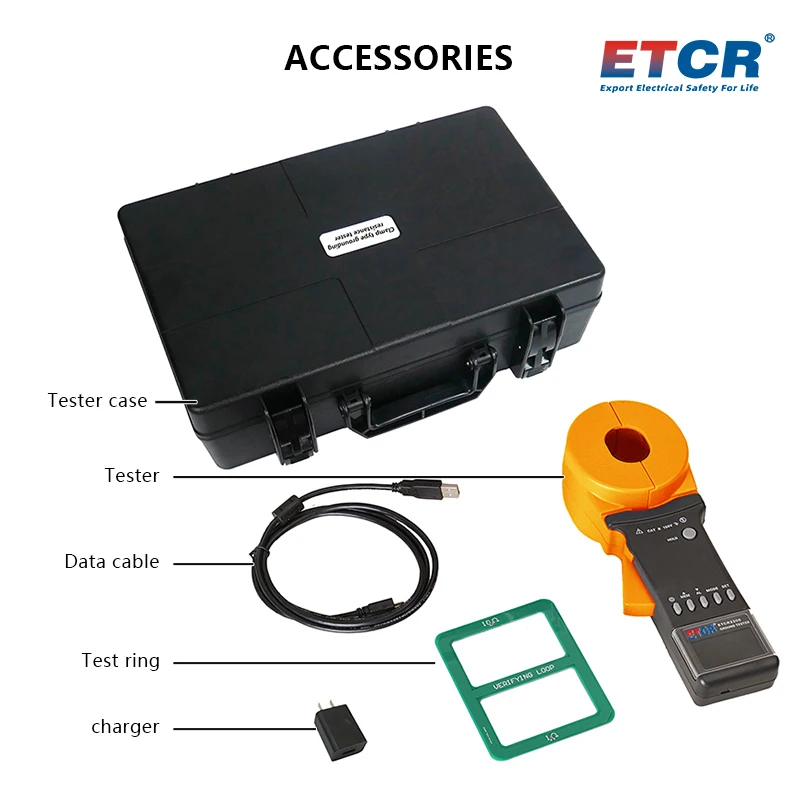ETCR2150 Leakage Current Meter 40A Clamp Earth Resistance Tester1500Ω Rechargeab