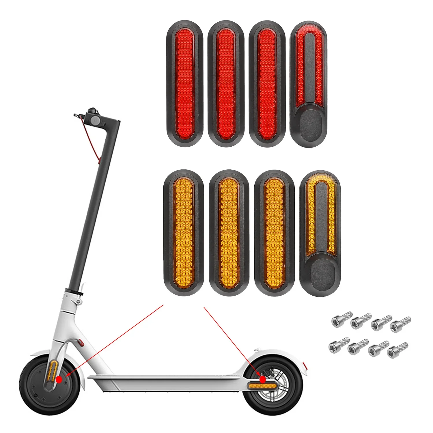 

4pcs For Xiaomi M365 Pro/2 1S Kick Scooter Modified Decorative Universal Decorative Side Cover Plastic Block Reflective Strip