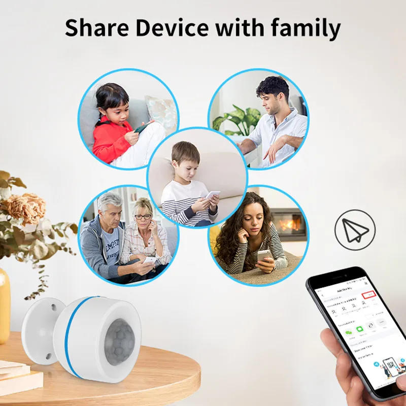 Tuya Matter Thread PIR Motion Detector Wireless Human Body Infrared Detector Wor