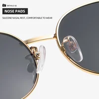 Luxury unisex metal sunglasses, oval-shaped, fashionable, UV400 protection, elegant tints for men and women Glasses Googles - Image 3
