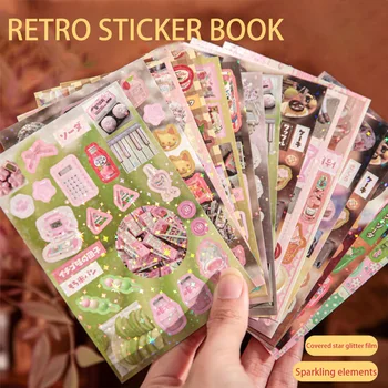 Adesivi Vintage per Scrapbook, Stile Retrò da Caffetteria, Libro di Adesivi Decorativi per Diari, Agende, Cancelleria Estetica, Regalo