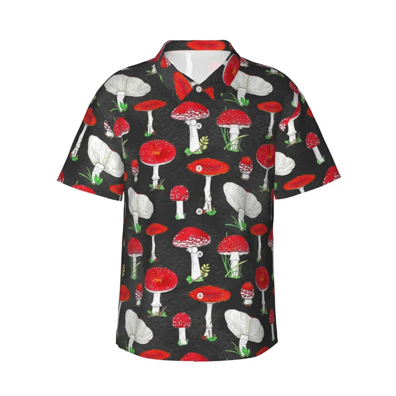 thumbnail image 1 of Camisas hawaianas de moda para hombres, camisas de manga corta con estampado de anclas de hongos, lindas camisetas de dibujos animados para niños, camisas de playa para vacaciones de verano para mujer, 1 of 5