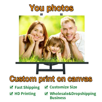 Pittura su tela impermeabile personalizzata Foto di famiglia personalizzata Stampa Wall Art Canvas Painting Poster Regalo Decorazioni per la casa Pittura