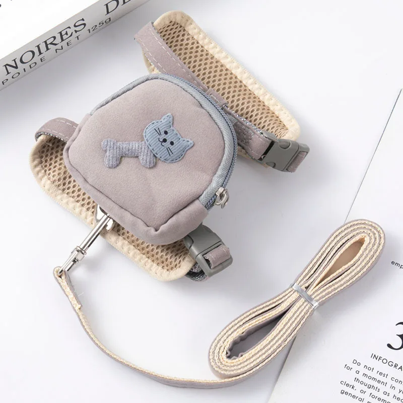 Multifunction Pet Harness Leash with Backpack Going Out Walking Dog Strap Dog Leash Dog Collar Dog Leash and Collar Set 