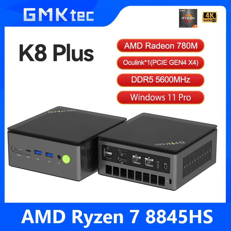 GMKtec K8 Plus Mini PC AMD R7-8845HS NUCBOX Window 11 Pro AMD