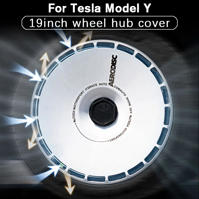 

19-дюймовые колпачки для колес Tesla Model Y, сменные колпачки для ступиц, защищают колеса, уменьшают сопротивление ветру, автомобильные аксессуары Tesla