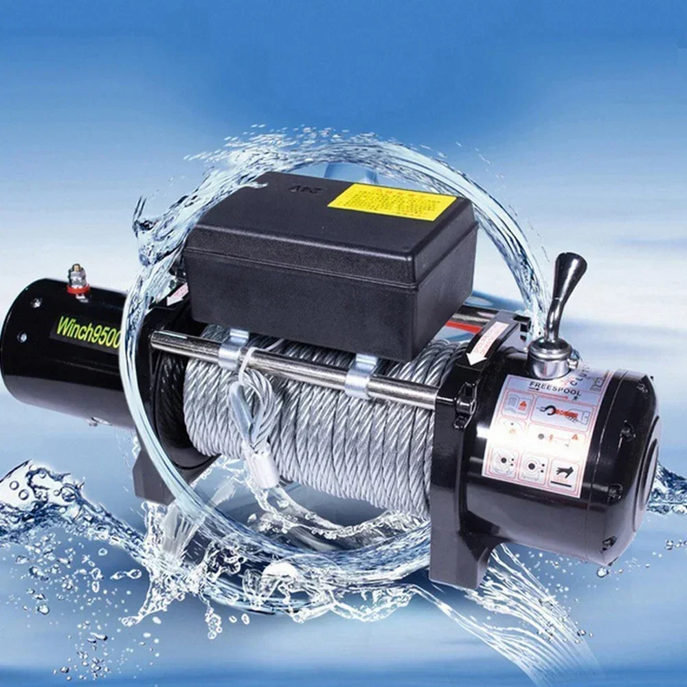 Elektrische Winde 12 V 6000LBS 12V Elektrische Seilwinde For 4X4 13M Stahl Seilbahn Anhänger Fernbedienung Seilwinde 12 V