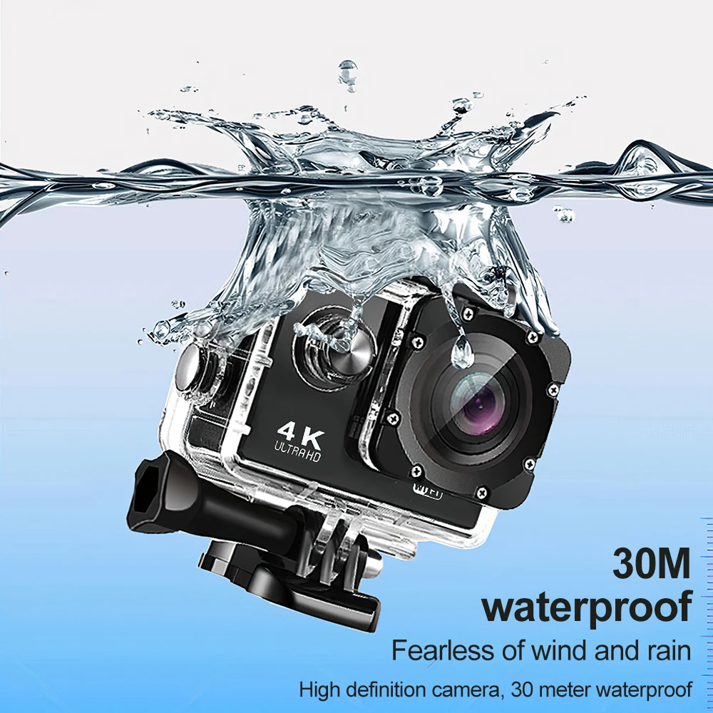 4K Action Camera Underwater Video Recording Helmet Cam Waterproof 2.0-inch Screen WiFi Sports Camera DV Camcorders Recorder
