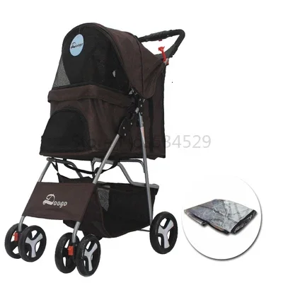 Outdoor Dog Cart Foldable Cat Stroller High-intensity 4-wheels Pet Carrier Convenient Pet Transport Comfortable Stroller