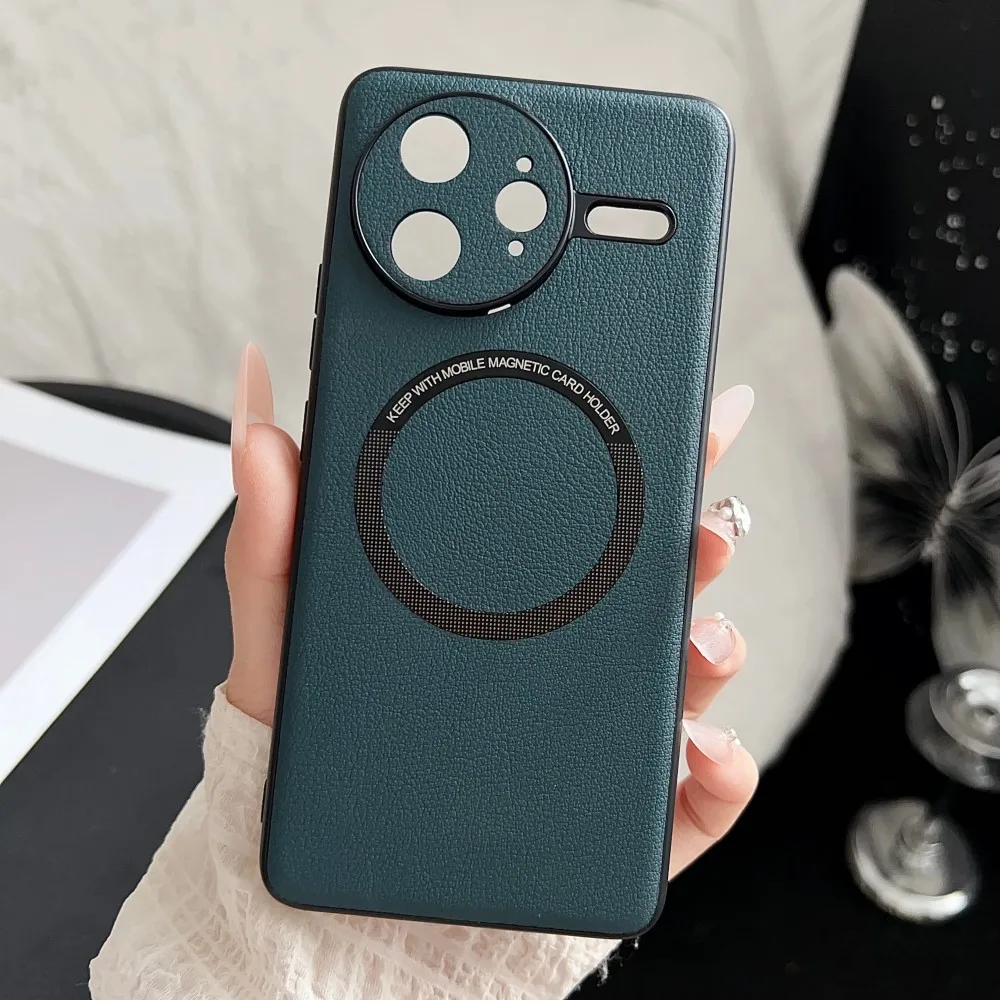 Luxury PU Leather Wireless Charging Protective Phone Case in Elegant Shell Design
