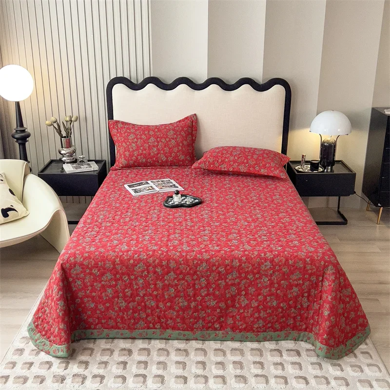 

Покрывало на кровать из двухслойной хлопчатобумажной пряжи, покрывало с защитой от клещей, наматрасник, Комплект постельного белья, покрывала для двуспальной кровати