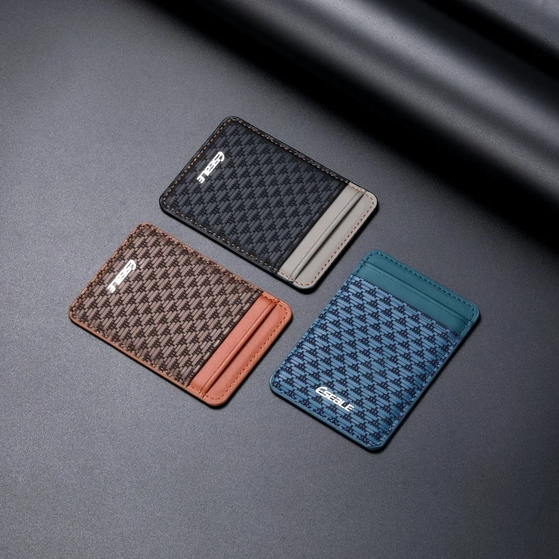 Deluxe PU Leather Dual Card Wallet with Magnetic Anti-Skimming Protection