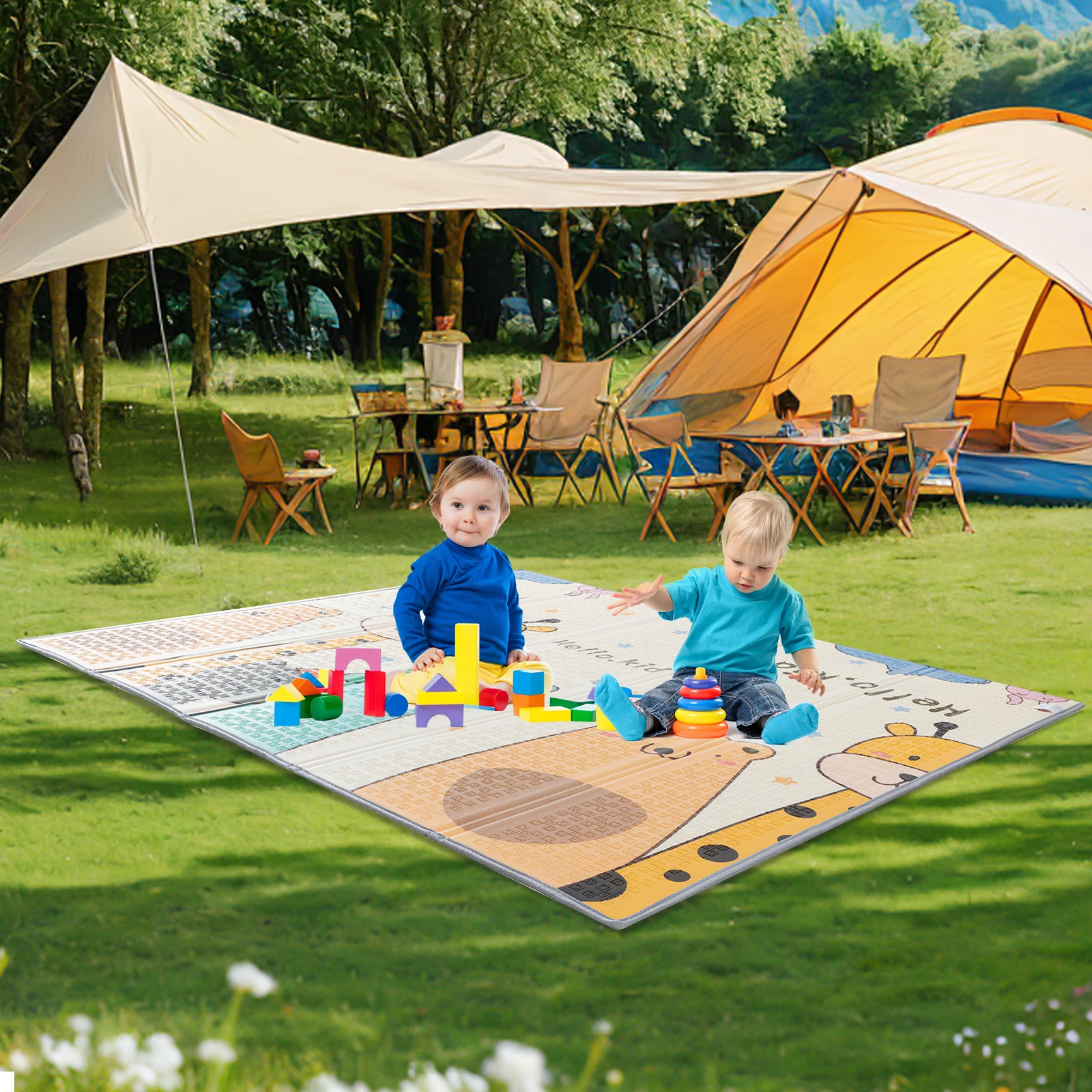 71" x59" Large Playyard,Baby Playpen with Mat,Unisex Toddlers Play Yard, Play Pen for Indoor&Outdoor,Big Baby Fence with Gate
