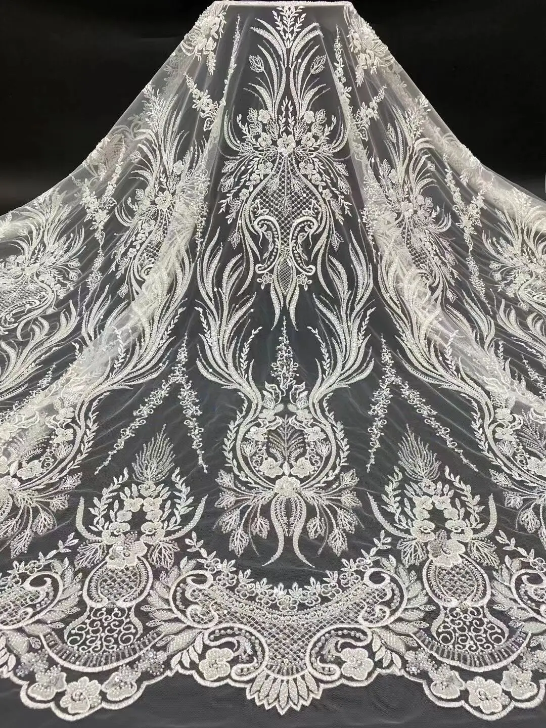 

Высококачественная ткань с вышивкой из бисера, дизайнерское французское Сетчатое кружево, Нигерия, ткань для свадьбы