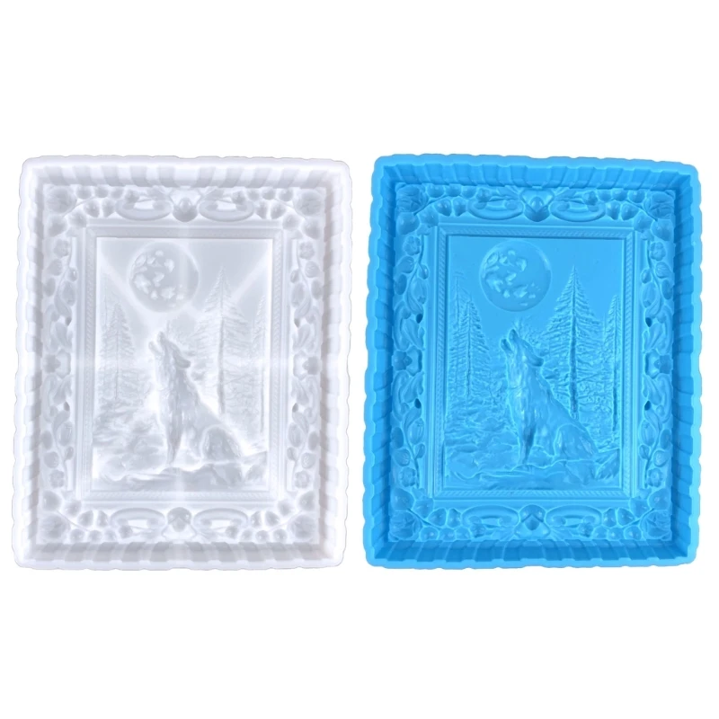 

Wall Hanging Moulds Moon Wolf Photo Frame Silicone Moulds Epoxy Resin Mould for DIY Craft Valentines Home Decoration