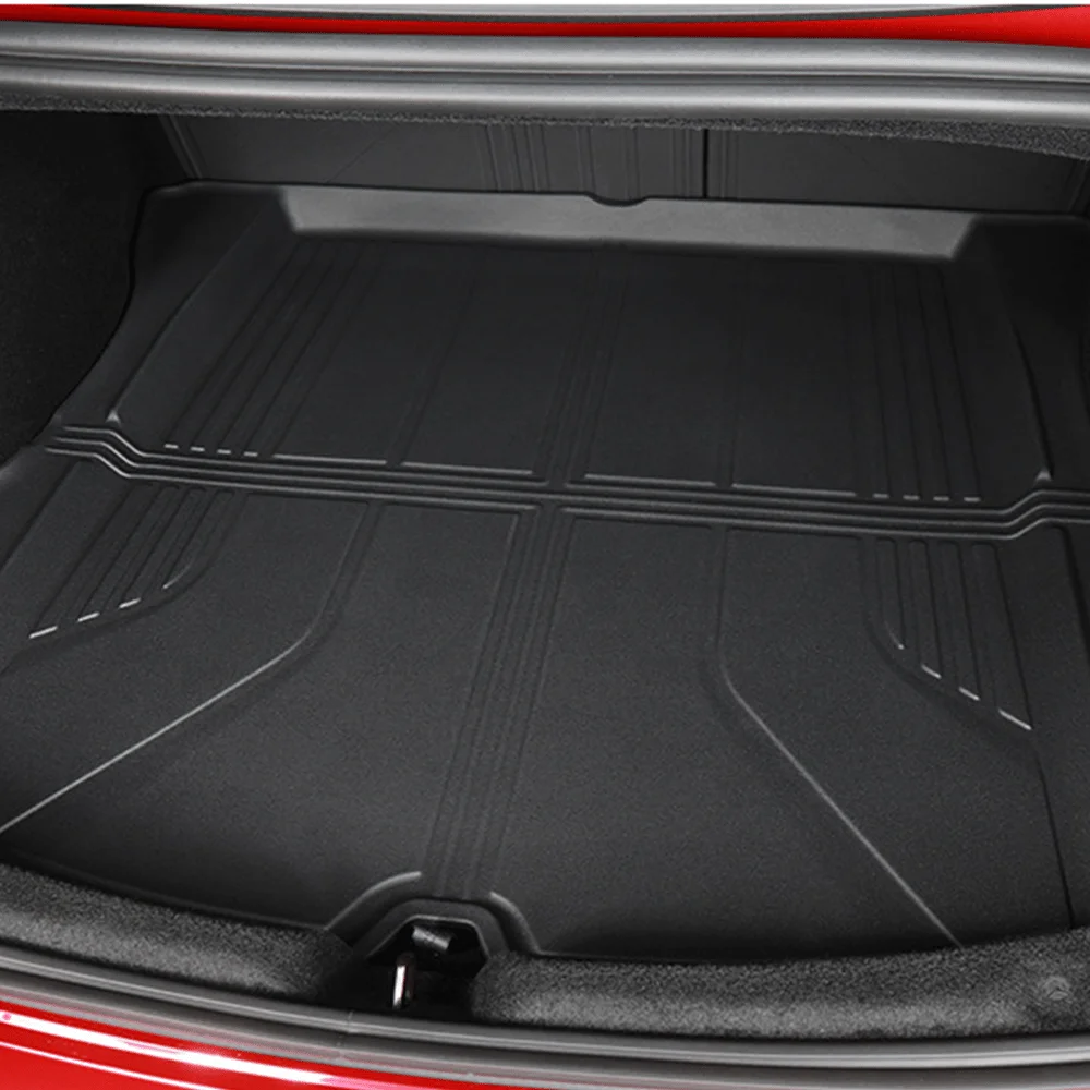 All Inclusive TPE Floor Mats All Weather Rear Trunk Storage Mat Anti slip Pads Waterproof Accessories for Tesla Model 3 Highland