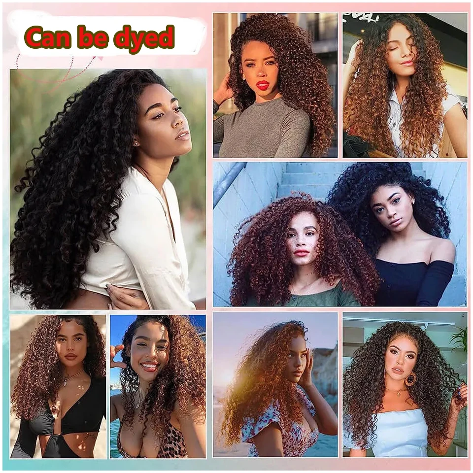 Kinky Curly Clip In Hair Extensions Brazilian Human Hair 8Pieces And 120g/Set Natural Color 8-26Inches Clips Remy For Women