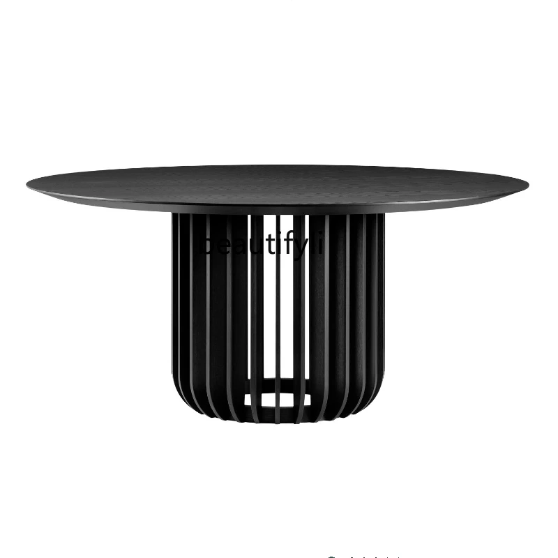 

Solid Wood Dining Table round Table Simple Coffee Table Household Light Luxury Living Room Villa Model Room Conference Table