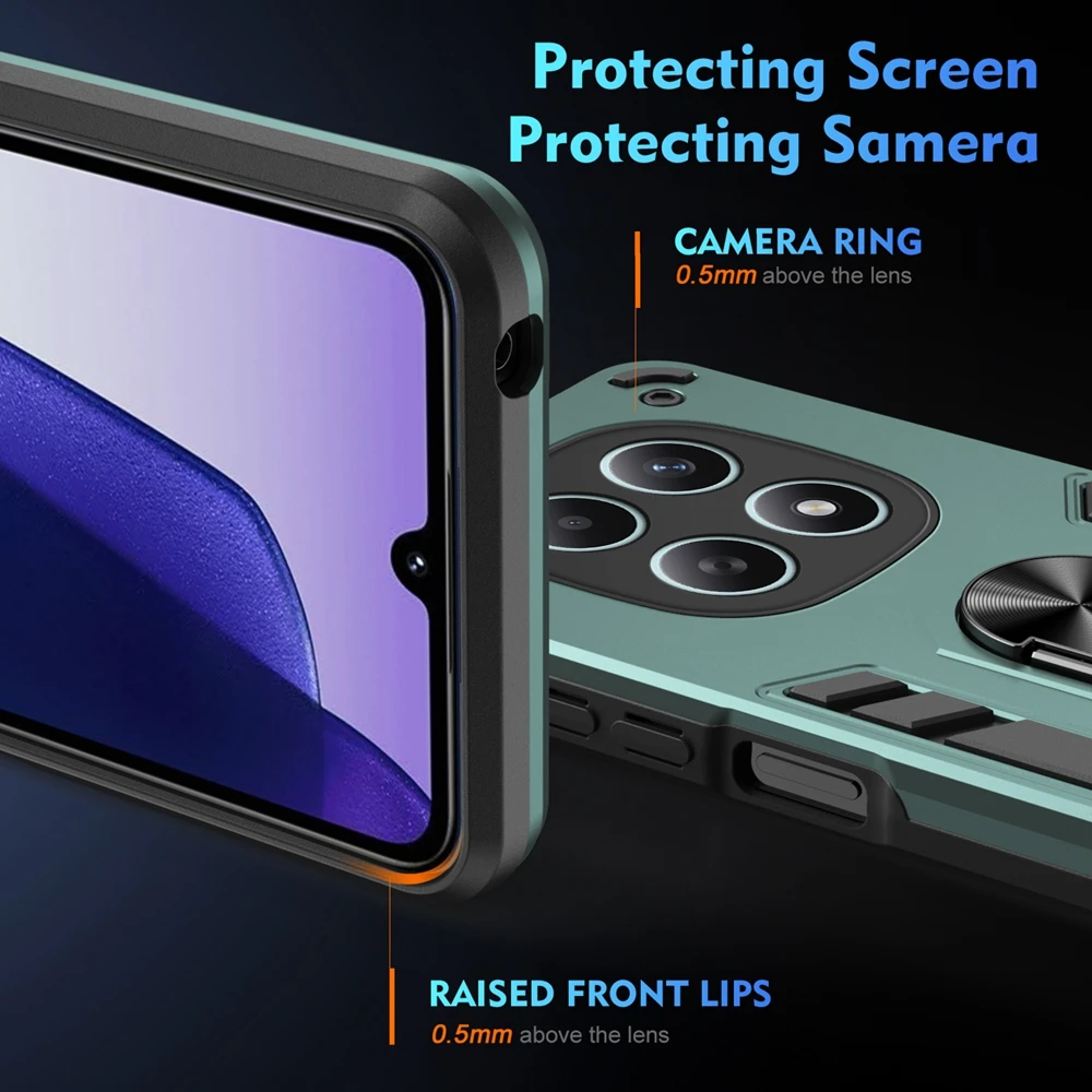 Durable Armor Phone Case with Lens Camera Protector - Back Cover