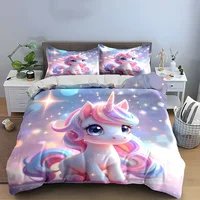 Ensemble de jouets licorne pour enfants, plusieurs tailles, pour chambre d'enfant et d'adulte, magnifique ensemble de literie 3 pièces, cadeau 5