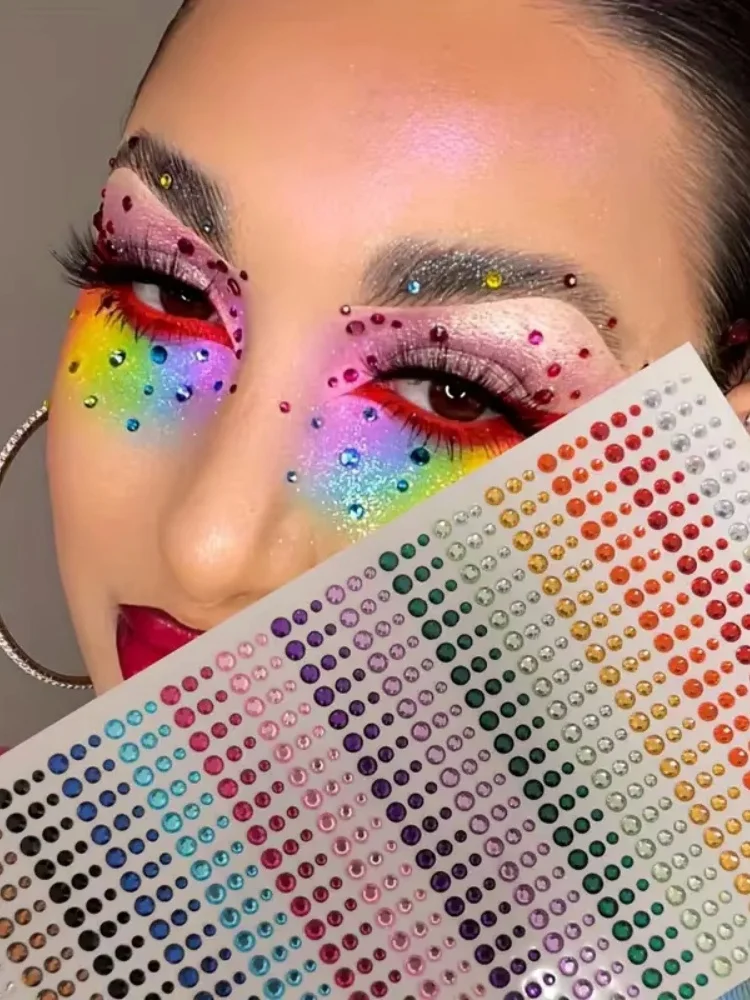 Makeup Rhinestone Stickers 1-4pcs Colorful Party Shining Multipurpose DIY Glitter Gems Face Hair Body Eye