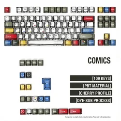 Vibrant Comic - Inspired Keycap Set - Colorful Minimalist Design, 109 Keys (Keycaps)