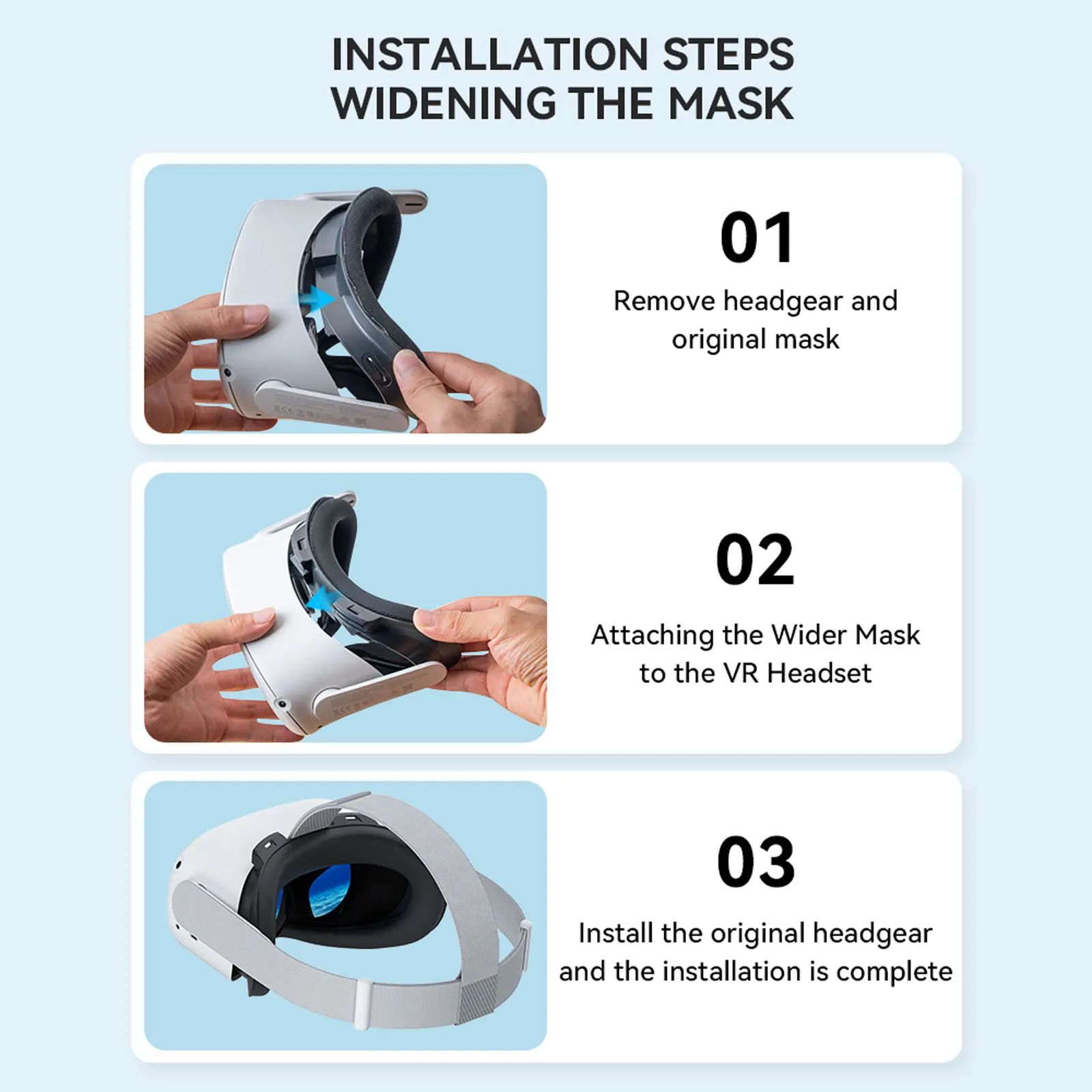 Hibloks VR Mask For Quest 2 Fan Cooler Facial Interface Face Pad Radiator Reliev