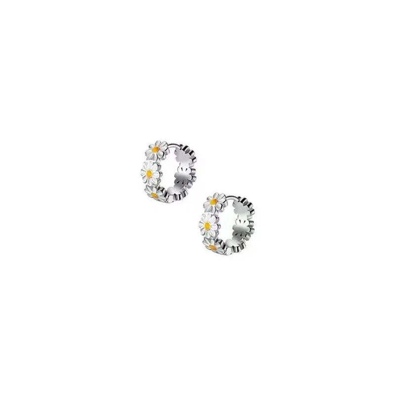 Blooming Daisy Earrings white background