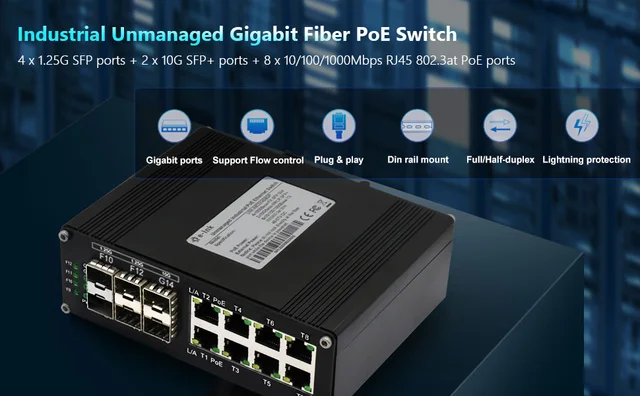 Mini Industrial 3-Port 10/100/1000T 802.3at PoE + 1-Port 1000X SC Gigabit Ethernet  Switch - E-link China Technology Co., Ltd.