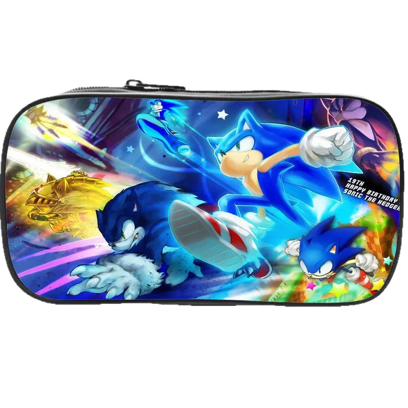 Sonic Large Capacity Multi-Functional Waterproof Pencil Case for Students - Oxford Fabric Bag