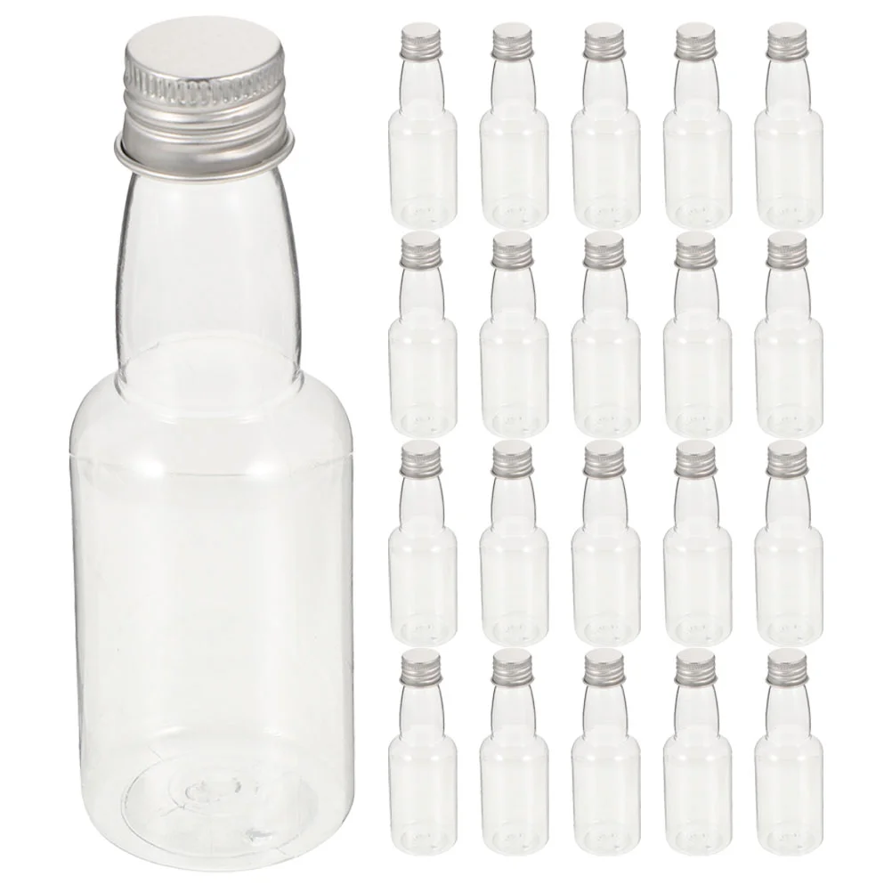 

Mini Bottles Plastic Empty Spirit Bottle Cap Airtight Shot Bottles 50Ml Miniature Bottles Wedding Birthday Party Favors